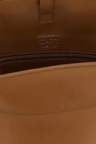 Dolce & Gabbana Brown Shoulder Bag With Two Top Handles And Buckle Closure On The Front In Brown