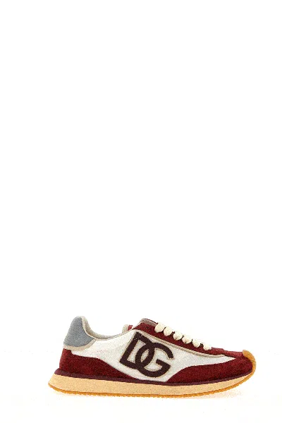 Dolce & Gabbana Dg Cushion Sneakers In Printed Nylon In Multi