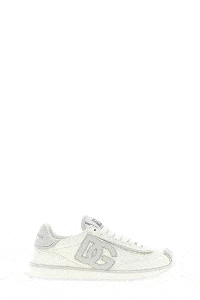 Dolce & Gabbana Dg Cushion White Low Top Sneakers In Mixed Materials Woman In Multi