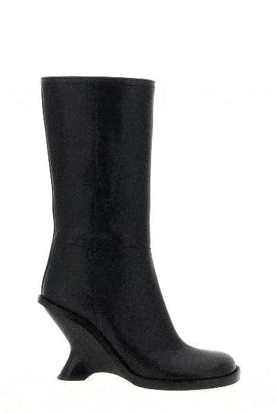 Dries Van Noten Stivali In Pelle Nera Donna In Black