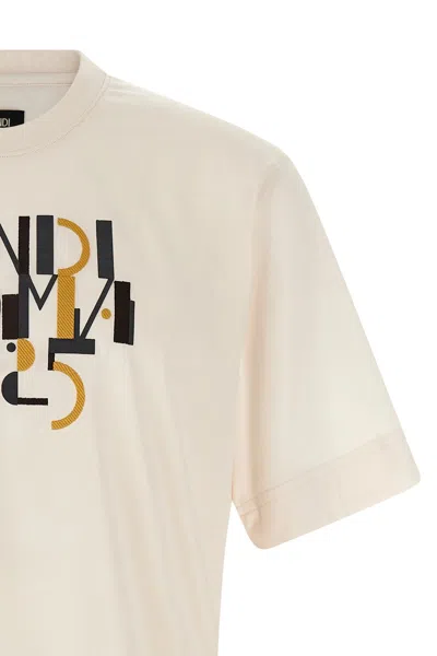 Fendi Roma 1925 Print Cotton T-shirt Clothing In White