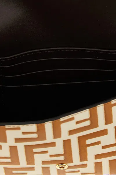 Fendi Chain Strap Diamond Wallet With Gold-tone Hardware In Multi