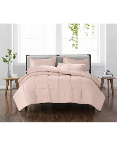 Cannon Solid Comforter Set In Pink