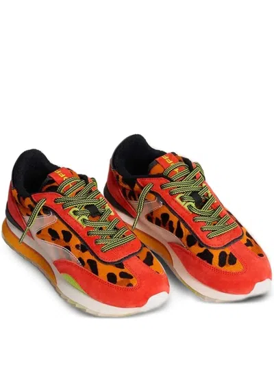 Hoff Panelled Sneakers In Orange