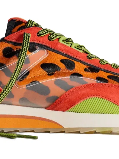 Hoff Panelled Sneakers In Orange