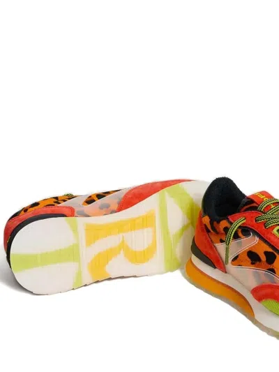 Hoff Panelled Sneakers In Orange
