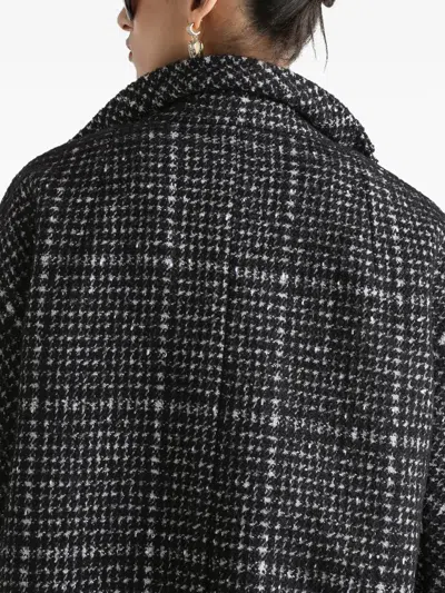 Dolce & Gabbana Short Double-breasted Checked Coat Dolce E Gabbana In Black