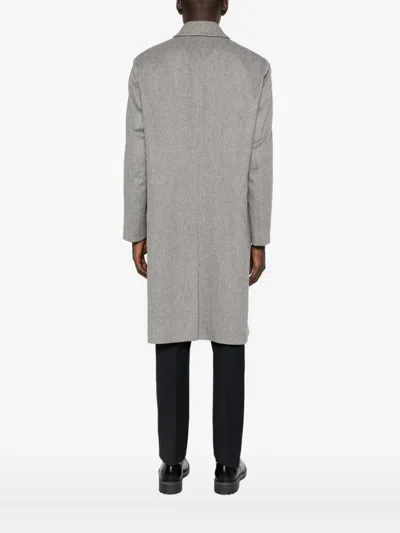 Lardini Buttoned Patch-pocket Coat In Gray