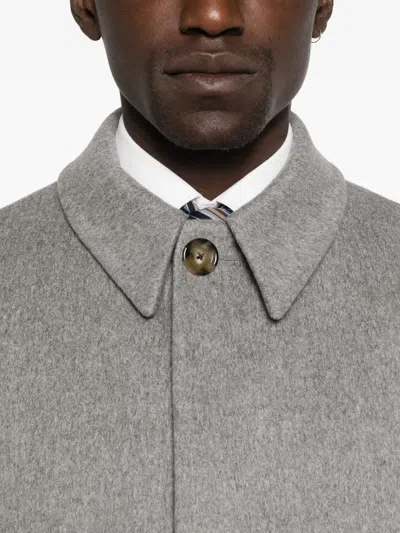 Lardini Buttoned Patch-pocket Coat In Gray