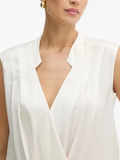 Hugo Boss Sleeveless V-neck Blouse In Gray