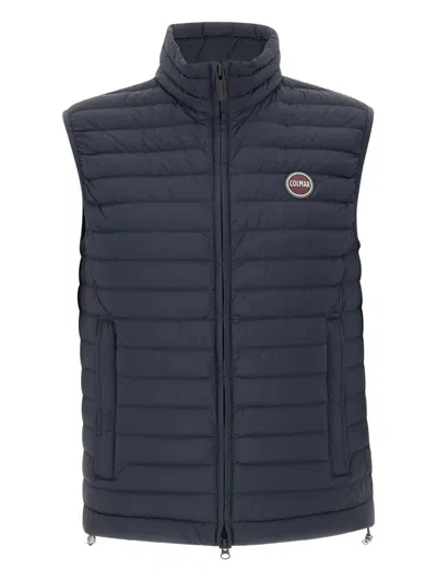 Colmar Quilted Logo Vest In Blue