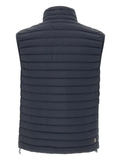 Colmar Quilted Logo Vest In Blue
