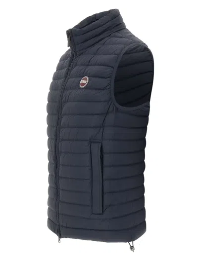 Colmar Quilted Logo Vest In Blue