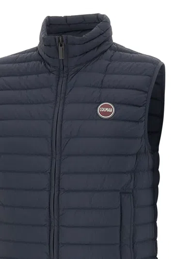 Colmar Quilted Logo Vest In Blue