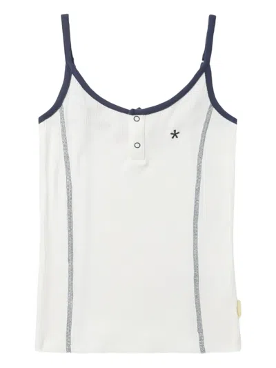 Bapy By *a Bathing Ape® Ribbed Button-placket Tank Top In White