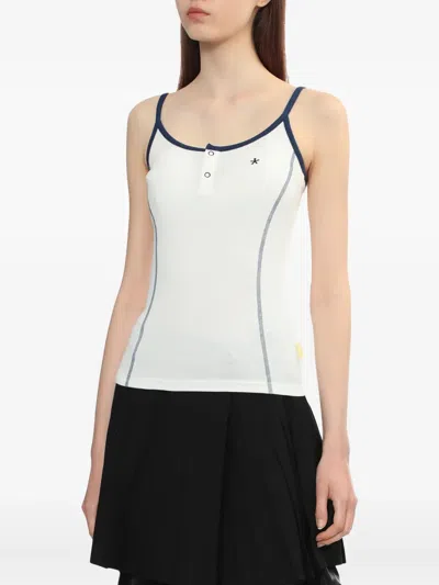 Bapy By *a Bathing Ape® Ribbed Button-placket Tank Top In White