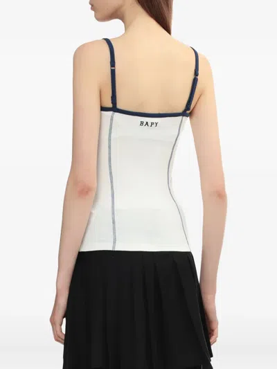 Bapy By *a Bathing Ape® Ribbed Button-placket Tank Top In White