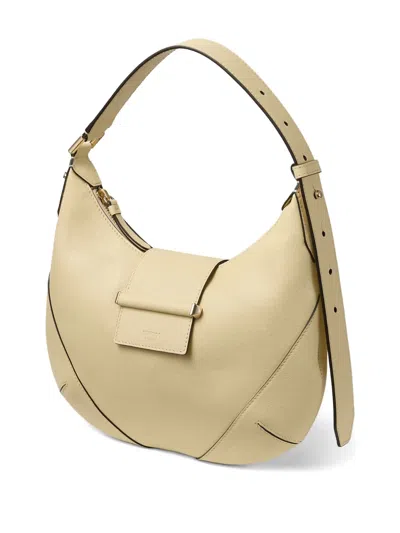 Jimmy Choo Small Bar Hobo Bag In Biker Leather In Neutral