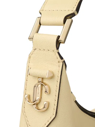 Jimmy Choo Small Bar Hobo Bag In Biker Leather In Neutral