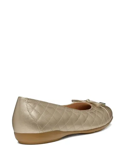 Geox Quilted Bow Ballet Flats In Neutral