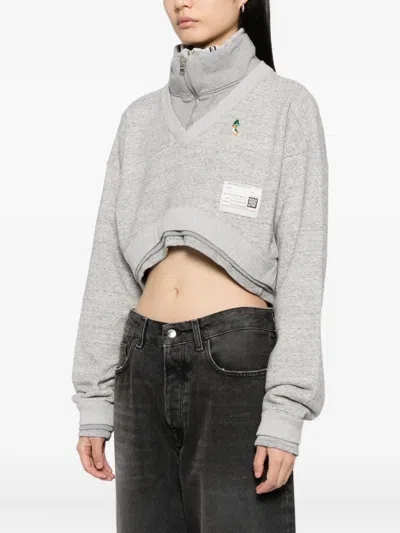 Miharayasuhiro Maison Mihara Yasuhiro Layered Effect Cropped Sweatshirt In White