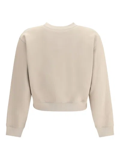 Maison Kitsuné Knitwear With Ribbed Cuffs And Crew Neck In Neutral