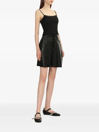 Bapy By *a Bathing Ape® Lace-trimmed Ribbed Top In Black