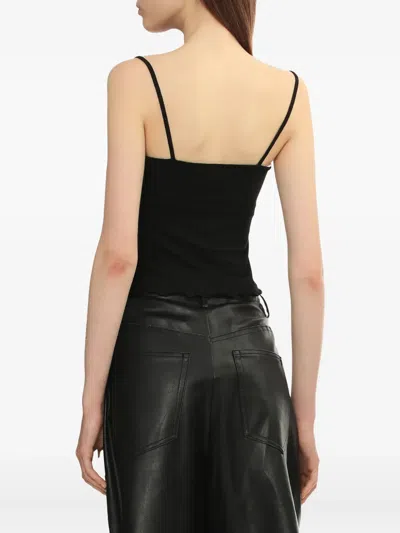 Bapy By *a Bathing Ape® Lace-trimmed Ribbed Top In Black