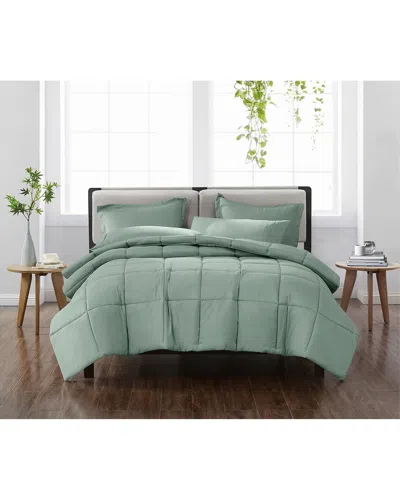 Cannon Solid Comforter Set In Green