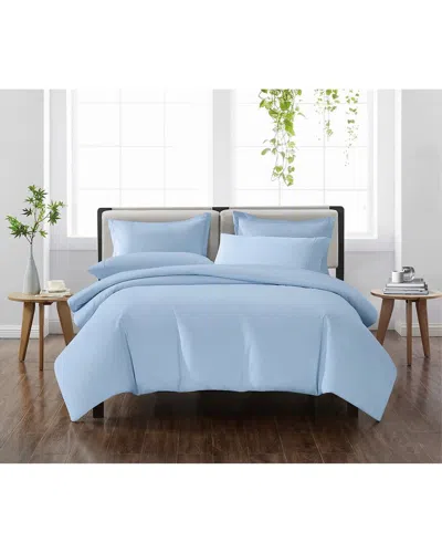 Cannon Solid Duvet Cover Set In Blue
