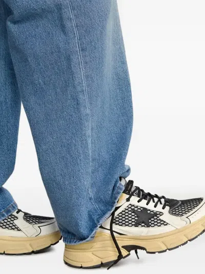 Golden Goose Light-star White Black Leather Sneaker In White