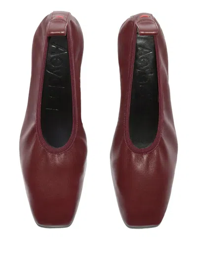 Aeyde Square Toe Leather Ballerina Shoes In Multi