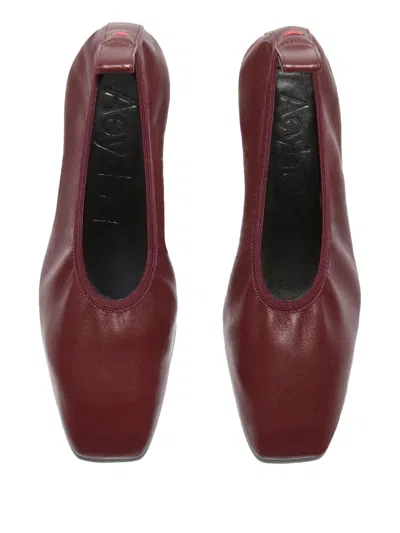 Aeyde Square Toe Leather Ballerina Shoes In Multi