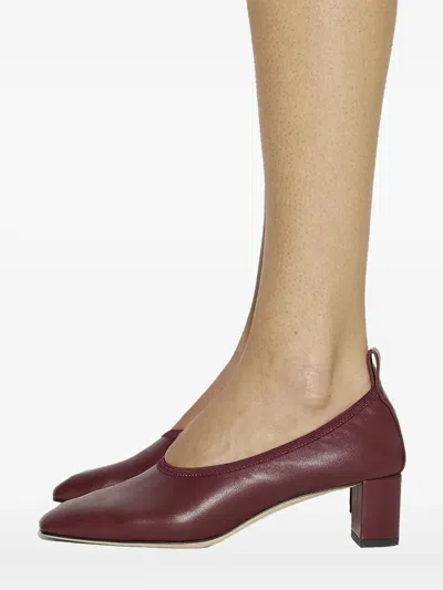 Aeyde Square Toe Leather Ballerina Shoes In Multi