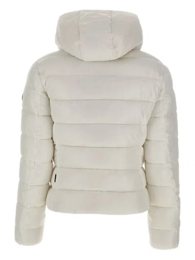 Save The Duck Horizontal-quilted Hooded Puffer Jacket In White