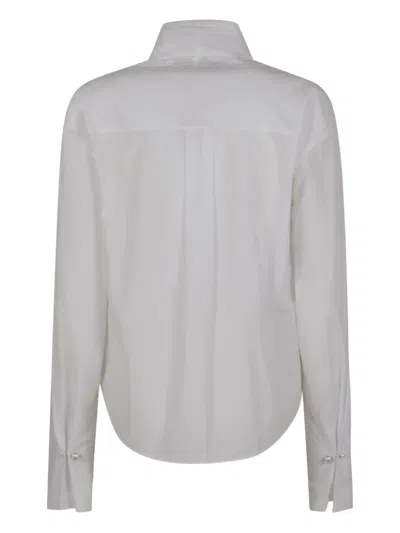 Alberta Ferretti White Cotton Blouse With Wrap Design In White