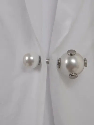 Alberta Ferretti White Cotton Blouse With Wrap Design In White