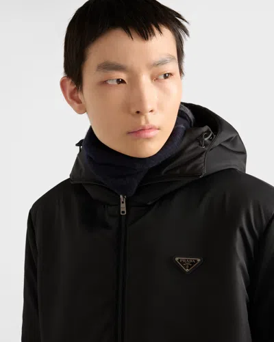 Prada Men's Hooded Re-nylon Jacket In Black