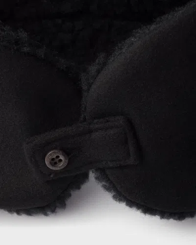 Prada Cloth Trapper Hat In Black
