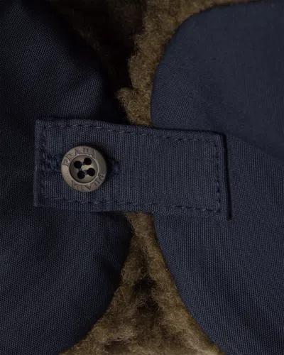 Prada Poplin Trapper Hat With Fleece Lining In Brown