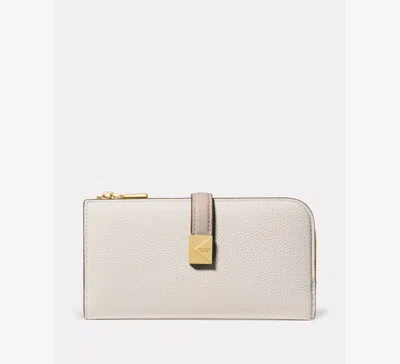 Kate Spade Deco Colorblocked Zip Slim Wallet In Gray