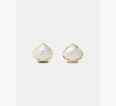 Kate Spade Two-tone Sculpted Spade Mini Stud Earrings In Gold