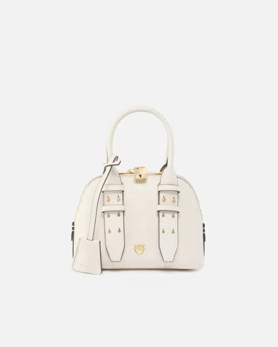 Pinko Leather Mini Escape Bag Bowling Bag In White
