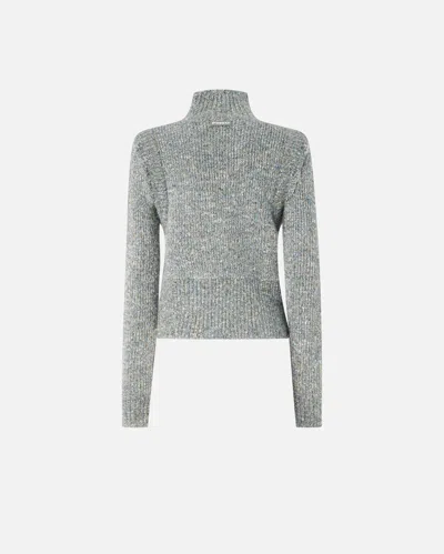 Pinko Knit Turtleneck With Cable Stitch In Multi