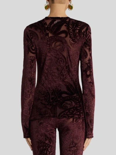Etro Velvet Tops. In Burgundy