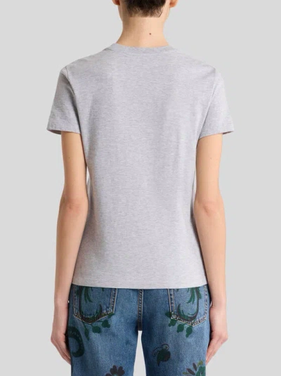 Etro Floral T-shirt In Gray
