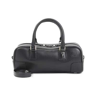 Loewe Womens Black Amazona 23 Cropped Leather Shoulder Bag