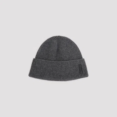 Giorgio Armani Ribbed Cashmere Beanie With Folded Cuff In Black