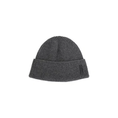 Giorgio Armani Ribbed Cashmere Beanie With Folded Cuff In Black