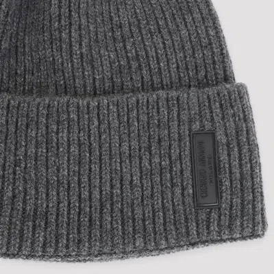 Giorgio Armani Ribbed Cashmere Beanie With Folded Cuff In Black